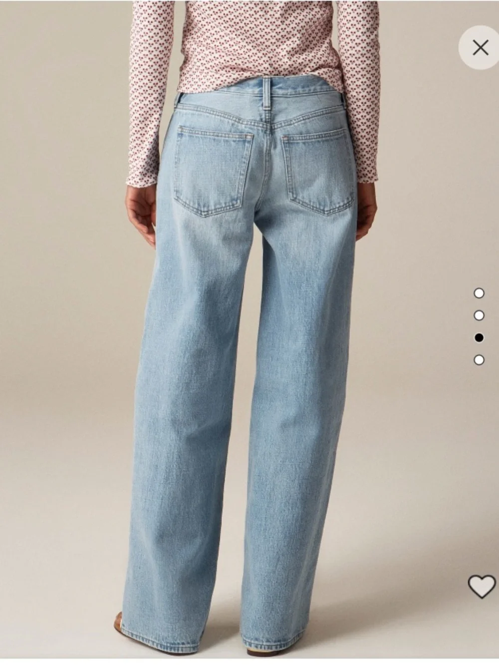 J. Crew Low Rise Wide Leg Jeans in light wash denim